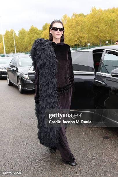 Vittoria Ceretti attends the Balenciaga Womenswear Spring/Summer 2023 show as part of Paris Fashion Week on October 02, 2022 in Villepinte, France.