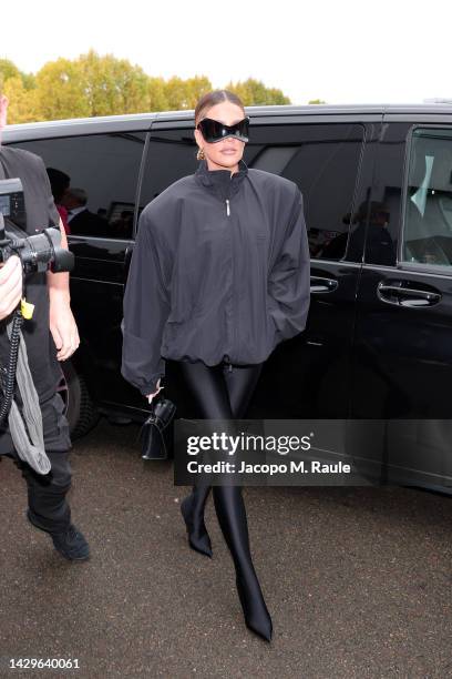 Khloé Kardashian attends the Balenciaga Womenswear Spring/Summer 2023 show as part of Paris Fashion Week on October 02, 2022 in Villepinte, France.