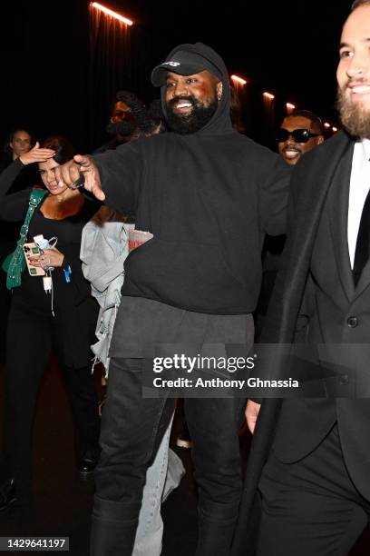 Kanye West attends the Balenciaga Womenswear Spring/Summer 2023 show as part of Paris Fashion Week on October 02, 2022 in Villepinte, France.