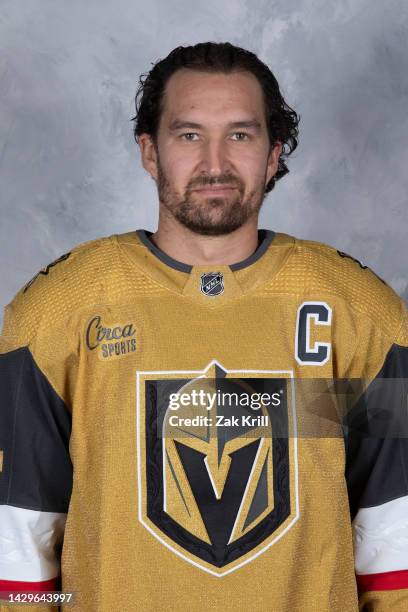 Mark Stone of the Vegas Golden Knights poses for his official headshot for the 2022-2023 season on September 21, 2022 at City National Arena in Las...