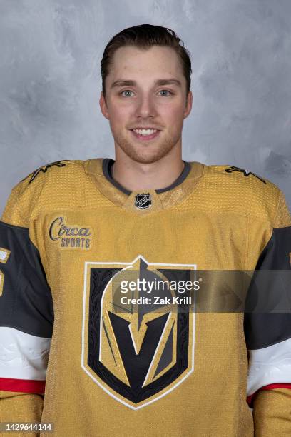 Jake Leschyshyn of the Vegas Golden Knights poses for his official headshot for the 2022-2023 season on September 21, 2022 at City National Arena in...