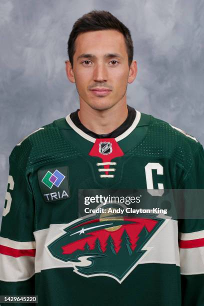 Jared Spurgeon of the Minnesota Wild poses for his official headshot for the 2022-2023 season on September 21, 2022 at the Tria Practice Rink in St....