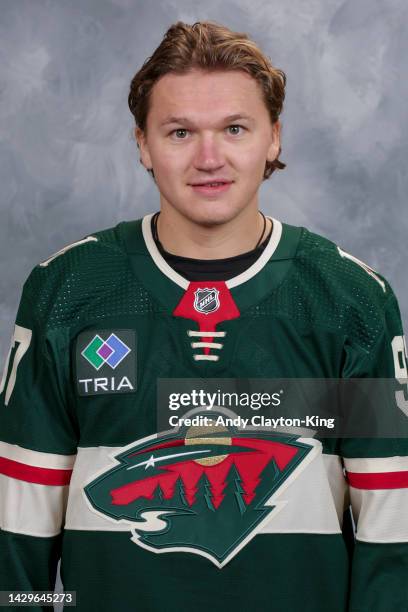 Kirill Kaprizov of the Minnesota Wild poses for his official headshot for the 2022-2023 season on September 21, 2022 at the Tria Practice Rink in St....