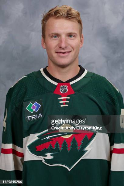Joe Hicketts of the Minnesota Wild poses for his official headshot for the 2022-2023 season on September 21, 2022 at the Tria Practice Rink in St....