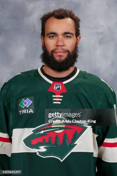 Jordan Greenway of the Minnesota Wild poses for his official headshot for the 2022-2023 season on September 21, 2022 at the Tria Practice Rink in St....