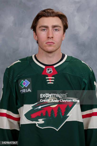 Connor Dewar of the Minnesota Wild poses for his official headshot for the 2022-2023 season on September 21, 2022 at the Tria Practice Rink in St....