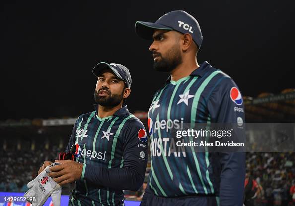 Pakistan Rizam 104 Mohammad Rizwan of Pakistan and Babar Azam of Pakistan prepares to ...