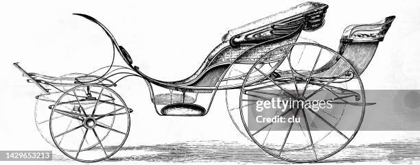 crystal palace exhibition, london 1851, light park phaeton by h. and a. holmes, carriage builders - carriage wheel stock illustrations