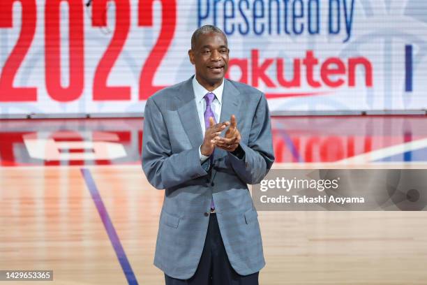 Former NBA Player, Dikembe Mutombo attends the Washington Wizards v Golden State Warriors - NBA Japan Games at Saitama Super Arena on October 02,...