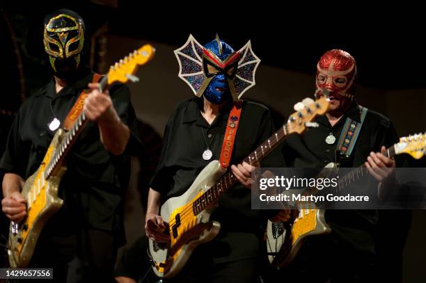 Los Straitjackets perform on stage at at Passionkirche, Berlin, Germany, 28th September 2022. They also performed as backing band to Nick Lowe.