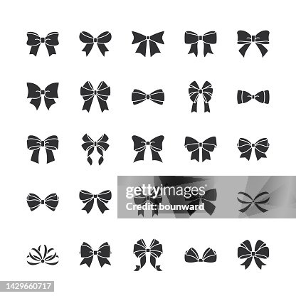 Tied Bow Line Icons. Editable Stroke. Tied Bow Line Icons. Editable Stroke.