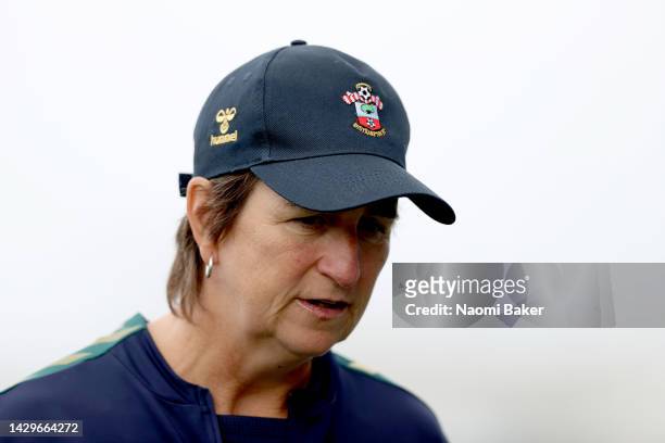 Marieanne Spacey-Cale, Manager of Southampton looks on during the FA Women's Continental Tyres League Cup match between Coventry United Ladies and...