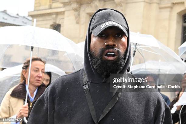 Kanye West attends the Givenchy Womenswear Spring/Summer 2023 show as part of Paris Fashion Week on October 02, 2022 in Paris, France.