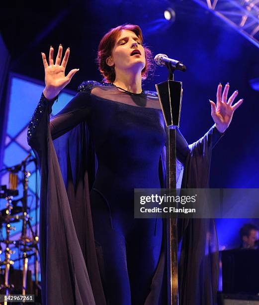 Florence Welch of Florence and The Machine performs during day 3 of the 2012 Coachella Music Festival at The Empire Polo Club on April 15, 2012 in...