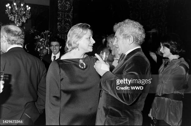 Virginia Johnson and Norman Mailer attend a National Arts Club event, featuring the presentation of the medal of honor for literature to Mailer, in...