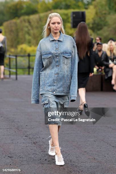 Gigi Hadid walks the runway during the Givenchy Womenswear Spring/Summer 2023 show as part of Paris Fashion Week on October 02, 2022 in Paris, France.