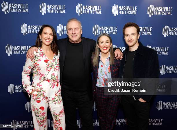 Anna Camp, David Hunt, Patricia Heaton and Joseph Mazzello attend the screening of "Unexpected" at Franklin Theatre on October 02, 2022 in Franklin,...