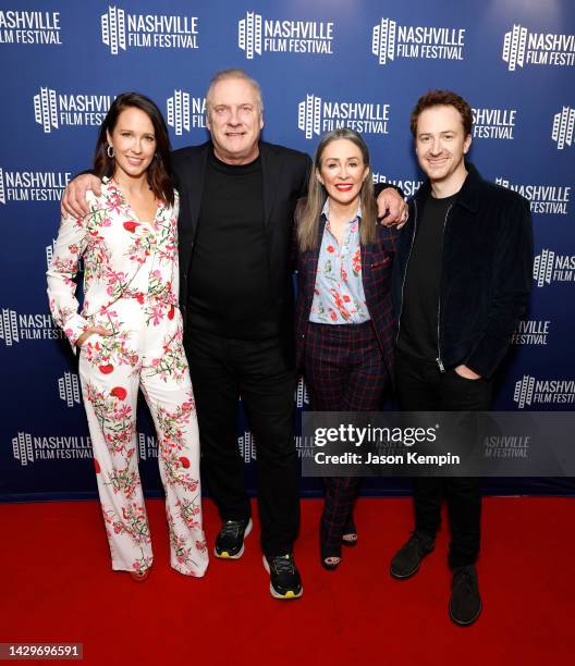 Anna Camp, David Hunt, Patricia Heaton and Joseph Mazzello attend the screening of "Unexpected" at Franklin Theatre on October 02, 2022 in Franklin,...