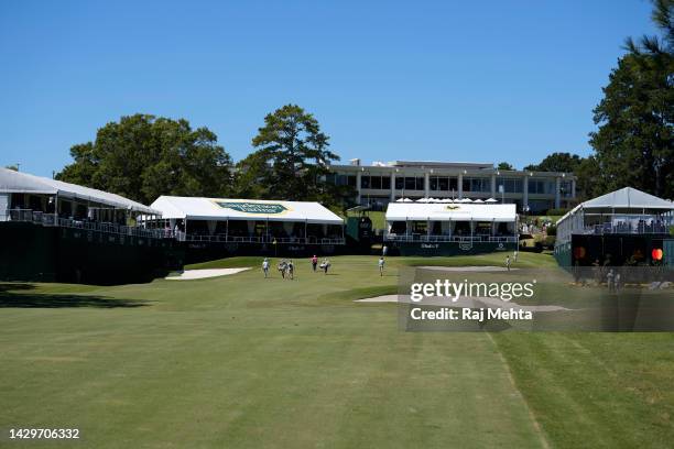 General view of the 18th holeduring the final round of the Sanderson Farms Championship at The Country Club of Jackson on October 02, 2022 in...