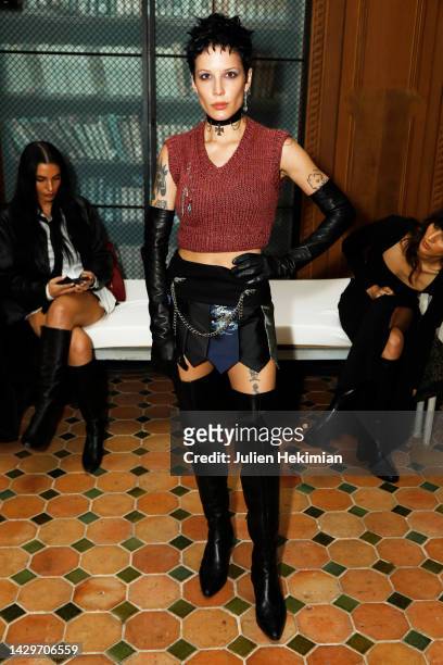 Halsey attends the Enfants Riches Deprimes Womenswear Spring/Summer 2023 show as part of Paris Fashion Week on October 02, 2022 in Paris, France.