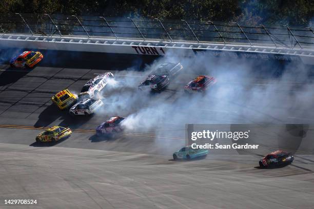 Joey Logano, driver of the Shell Pennzoil Ford, Noah Gragson, driver of the Ally Chevrolet, Austin Cindric, driver of the Discount Tire Ford, and BJ...