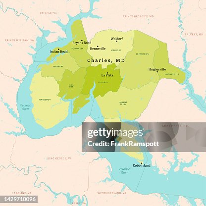 MD Charles County Vector Map Green MD Charles County Vector Map Green