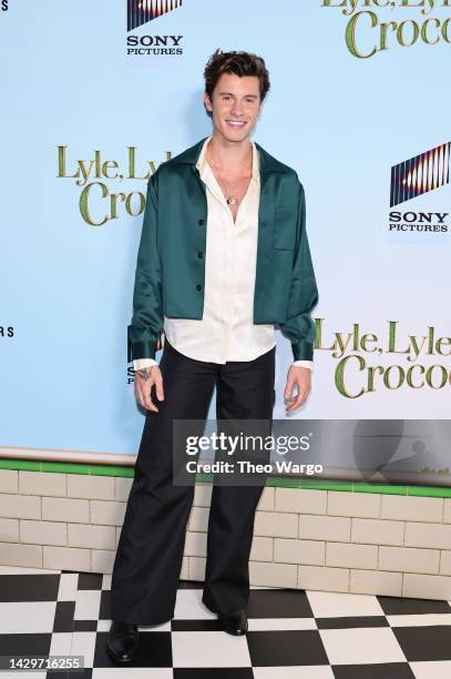 Shawn Mendes attends "Lyle, Lyle, Crocodile" World Premiere at AMC Lincoln Square Theater on October 02, 2022 in New York City.