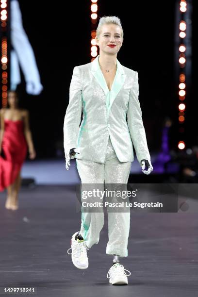 Bebe Vio walks the runway during the "Le Defile Walk Your Worth" By L'Oreal Womenswear Spring/Summer 2023 show as part of Paris Fashion Week on...