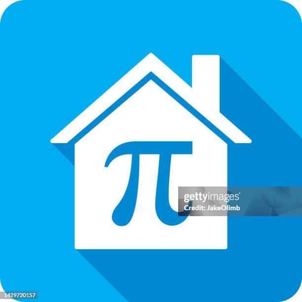 house pi icon silhouette - pi day stock illustrations