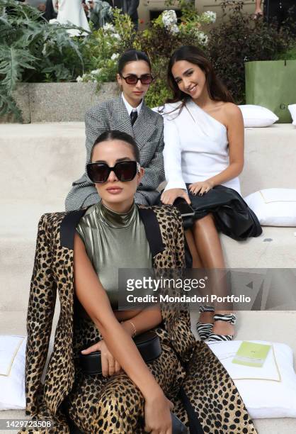 Julia Hussein and Hala Abdallah guest at the fashion show of Genny at the Milan Fashion Week Women Collection Spring Summer 2023. Milan , September...