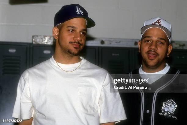 Filmmakers Spike Lee and The Hughes Brothers appear at a press conference on June 10, 1993 in New York City.