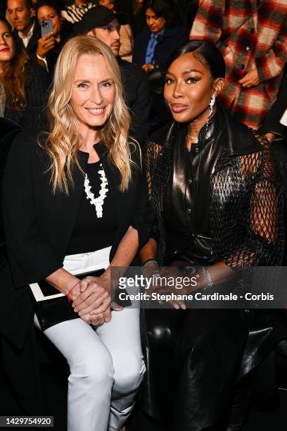 Estelle Lefébure and Naomi Campbell attend the "Le Defile Walk Your Worth" By L'Oreal Womenswear Spring/Summer 2023 show as part of Paris Fashion...