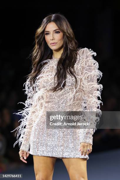 Eva Longoria walks the runway during the "Le Defile Walk Your Worth" By L'Oreal Womenswear Spring/Summer 2023 show as part of Paris Fashion Week on...