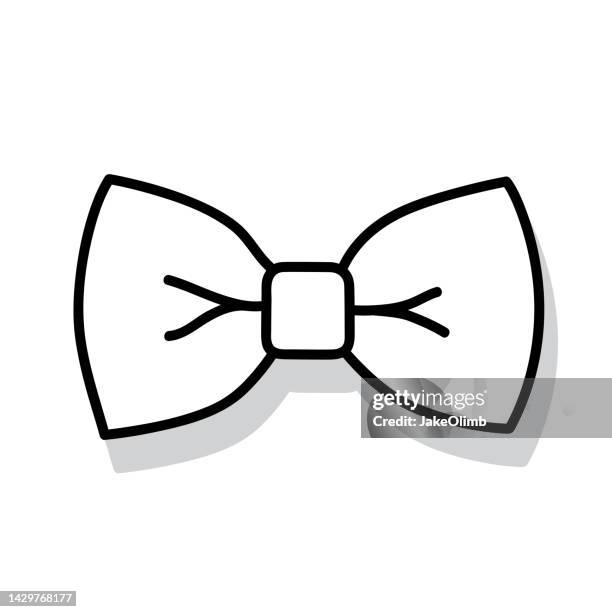ilustrações de stock, clip art, desenhos animados e ícones de bow tie doodle 5 - laço-de-borboleta