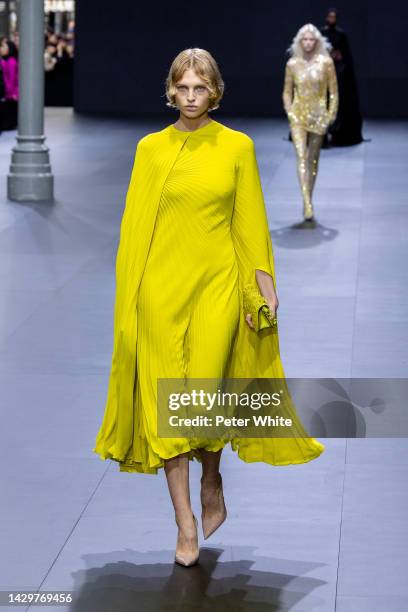 Model walks the runway during the Valentino Womenswear Spring/Summer 2023 show as part of Paris Fashion Week on October 02, 2022 in Paris, France.