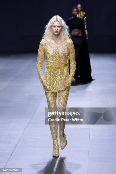 Model walks the runway during the Valentino Womenswear Spring/Summer 2023 show as part of Paris Fashion Week on October 02, 2022 in Paris, France.