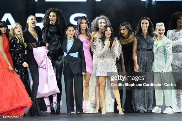 Gran Finale after the runway during the "Le Defile Walk Your Worth" By L'Oreal Womenswear Spring/Summer 2023 show as part of Paris Fashion Week on...