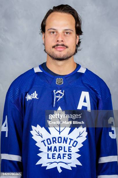 Auston Matthews of the Toronto Maple Leafs poses for his official headshot for the 2022-2023 season on September 21, 2022 at Ford Performance Centre...