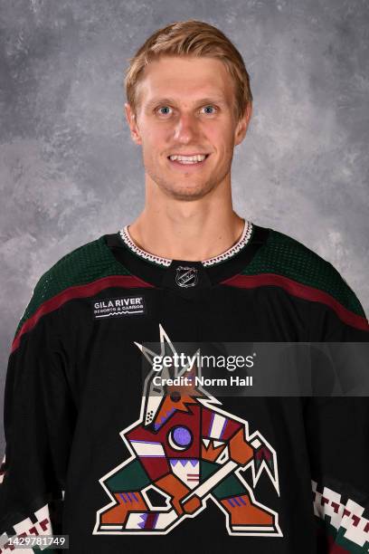 Nick Bjugstad of the Arizona Coyotes poses for his official headshot for the 2022-2023 season at The Westin Kierland Resort & Spa on September 21,...