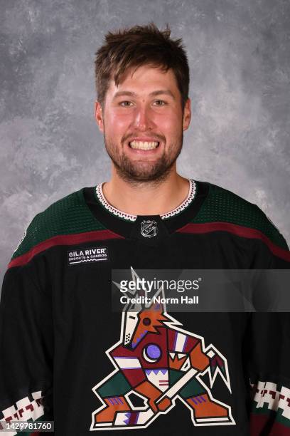 Nick Ritchie of the Arizona Coyotes poses for his official headshot for the 2022-2023 season at The Westin Kierland Resort & Spa on September 21,...