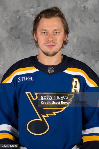 Vladimir Tarasenko of the St. Louis Blues poses for his official headshot for the 2022-2023 season on September 22, 2022 at the Centene Community Ice...