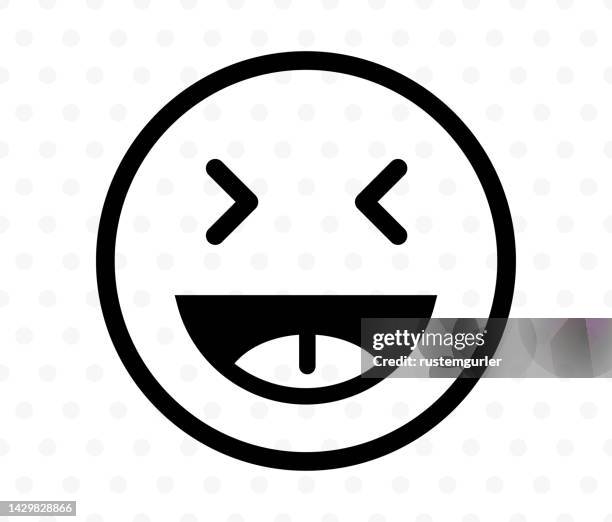 monochrome smile-symbole auf weißem hintergrund. - smile black white stock-grafiken, -clipart, -cartoons und -symbole