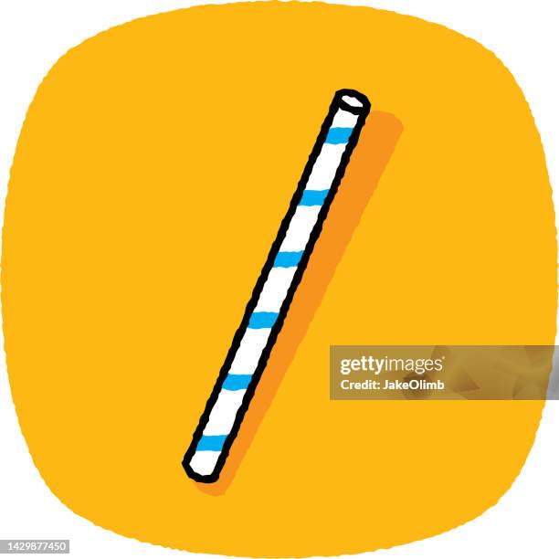 straw doodle 7 - plastic straw stock illustrations
