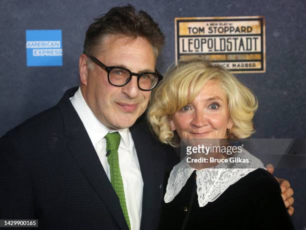 Patrick Marber and Debra Gillett pose at the opening night of the new Tom Stoppard play "Leopoldstadt" on Broadway at The Longacre Theatre on October...