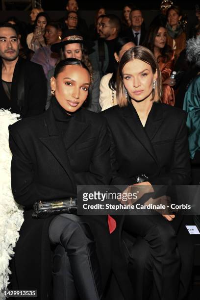 Jasmine Tookes and Josephine Skriver attend the "Le Defile Walk Your Worth" By L'Oreal Womenswear Spring/Summer 2023 show as part of Paris Fashion...