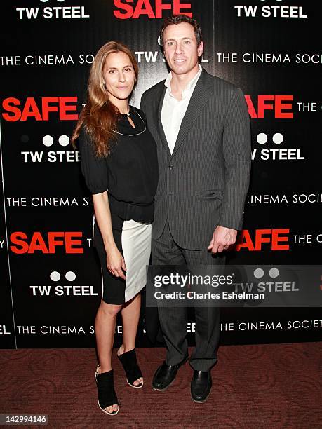 Cristina Greeven Cuomo and TV journalist Chris Cuomo attend the Lionsgate with The Cinema Society & TW Steel premiere of "Safe" at Clearview Chelsea...
