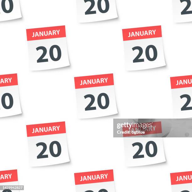 january 20 - daily calendar seamless pattern - january 20 stock illustrations