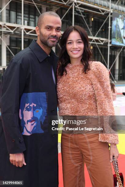 Tony Parker and Alizé Lim attend the Stella McCartney Womenswear Spring/Summer 2023 show as part of Paris Fashion Week on October 03, 2022 in Paris,...