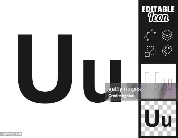 letter u - uppercase and lowercase. icon for design. easily editable - letter u stock illustrations