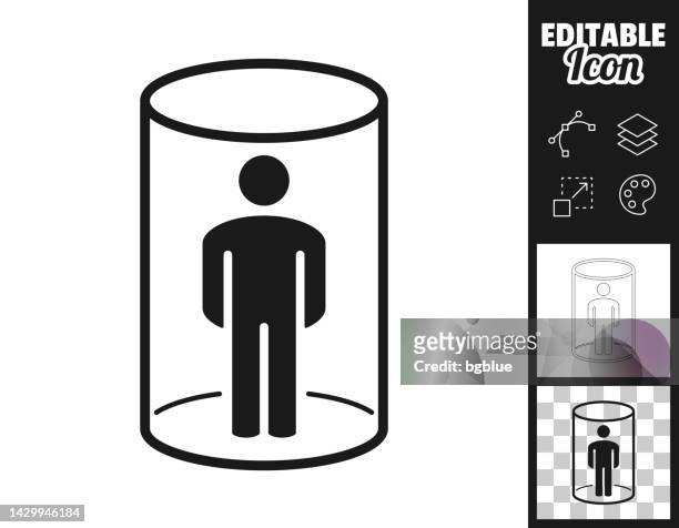 person placed in isolation. icon for design. easily editable - avoidance icon stock illustrations